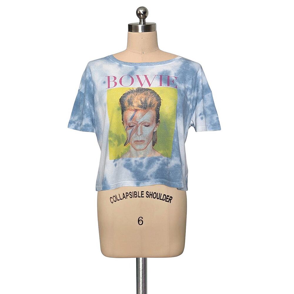 David BOWIE Cotton Blend Tye Dye Face Graphic Print T-Shirt Shirt M